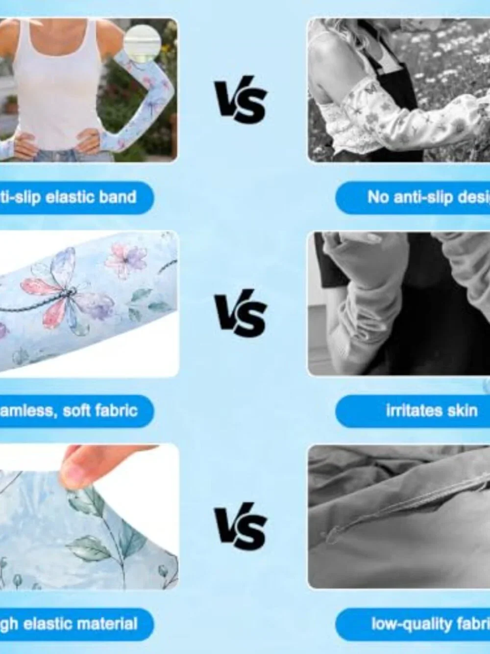 Women Cooling UV Protection Gardening Sleeves with Thumb Holes Ice Silk